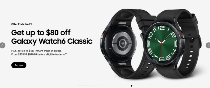 Galaxy Watch pricing options