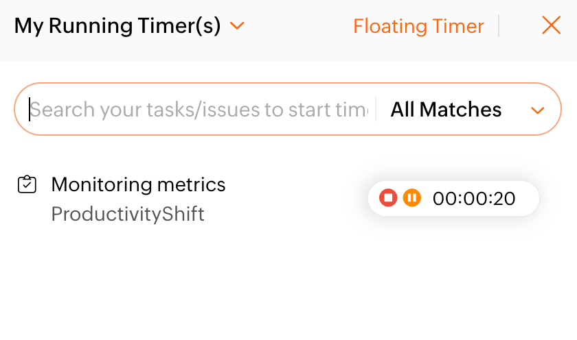 Timer for zoho projects