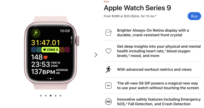 Apple Watch design and display