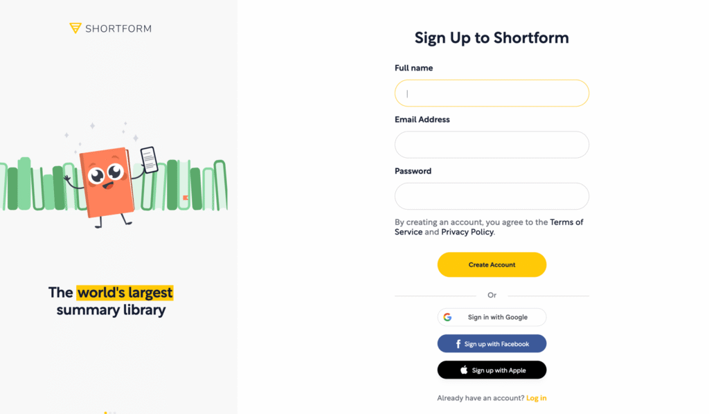 signup to shortform